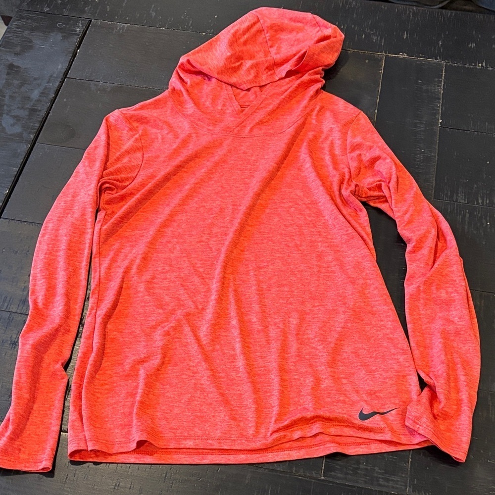Nike Coral Hooded DriFit Long Sleeve T-shirt Small Athleisure Gym